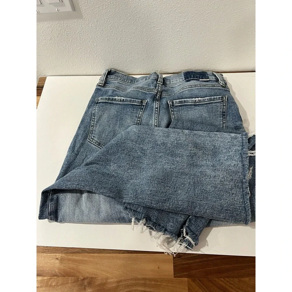 Daze Women's Denim Jeans Size 27, Medium Wash with Distressed Raw Hem